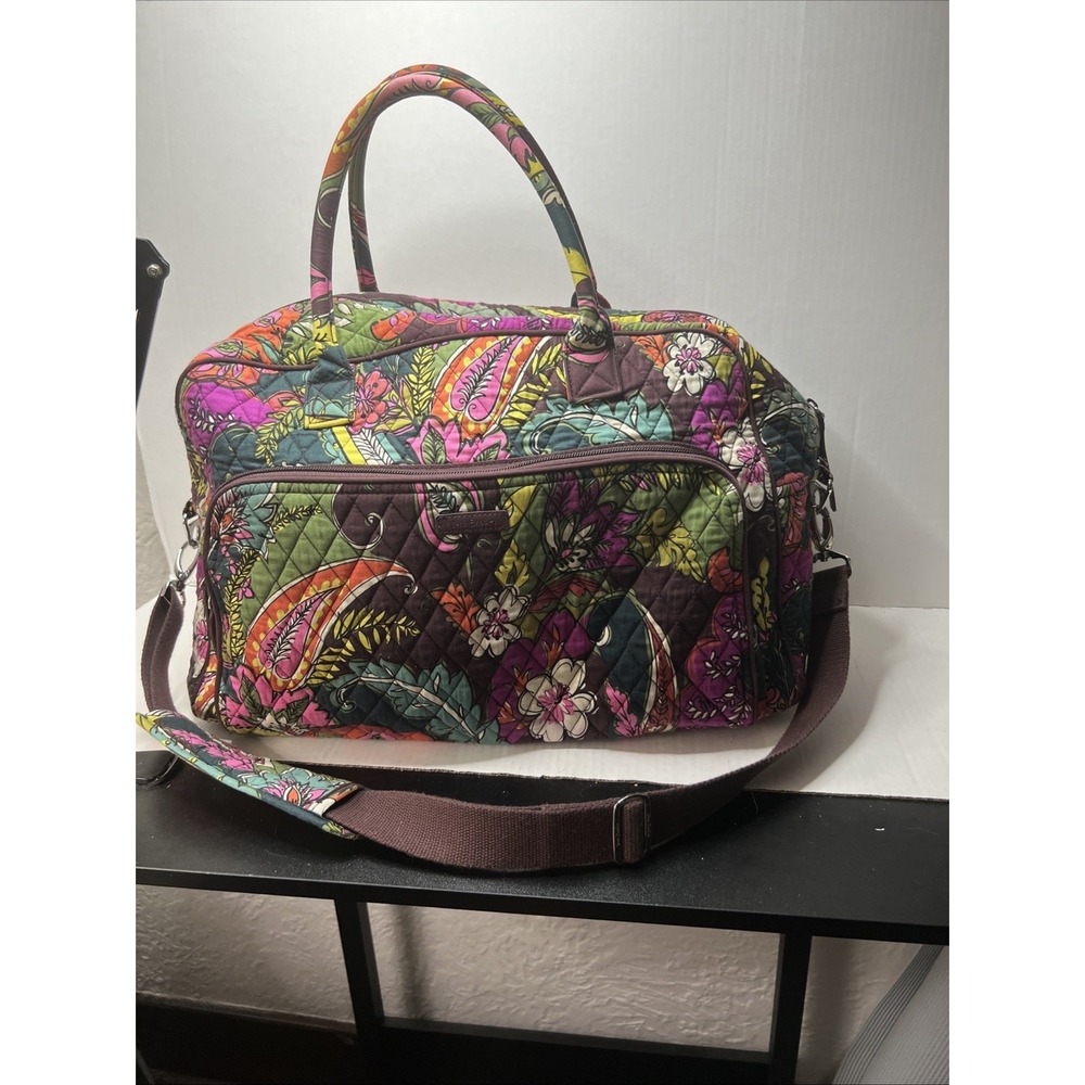 VERA Bradley Large Weekender Travel Duffel Bag Autumn Leaves EUC